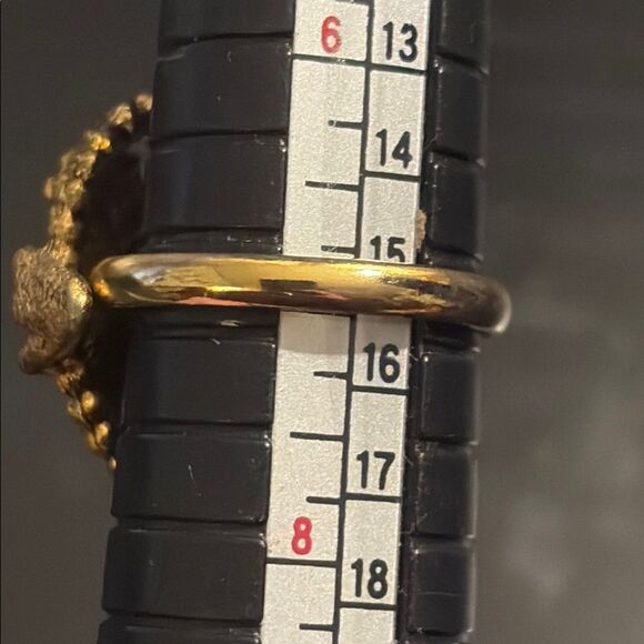 Elegant Vintage Gold and Blue Women's Ring - Picture 4 of 4